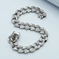 Zircon-Studded Cuban Link Bracelet (925 Silver)