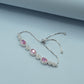 925 Silver Rhodium-Plated Garnet Stone Bracelet