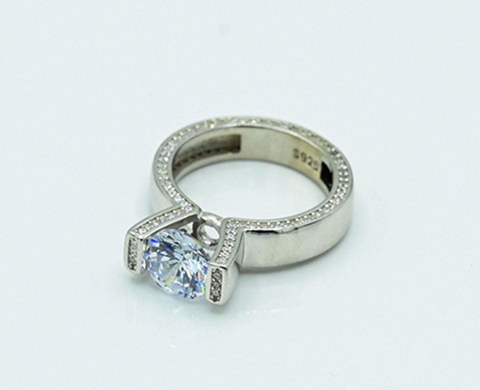 Garnet Elegant & Zircon Ring