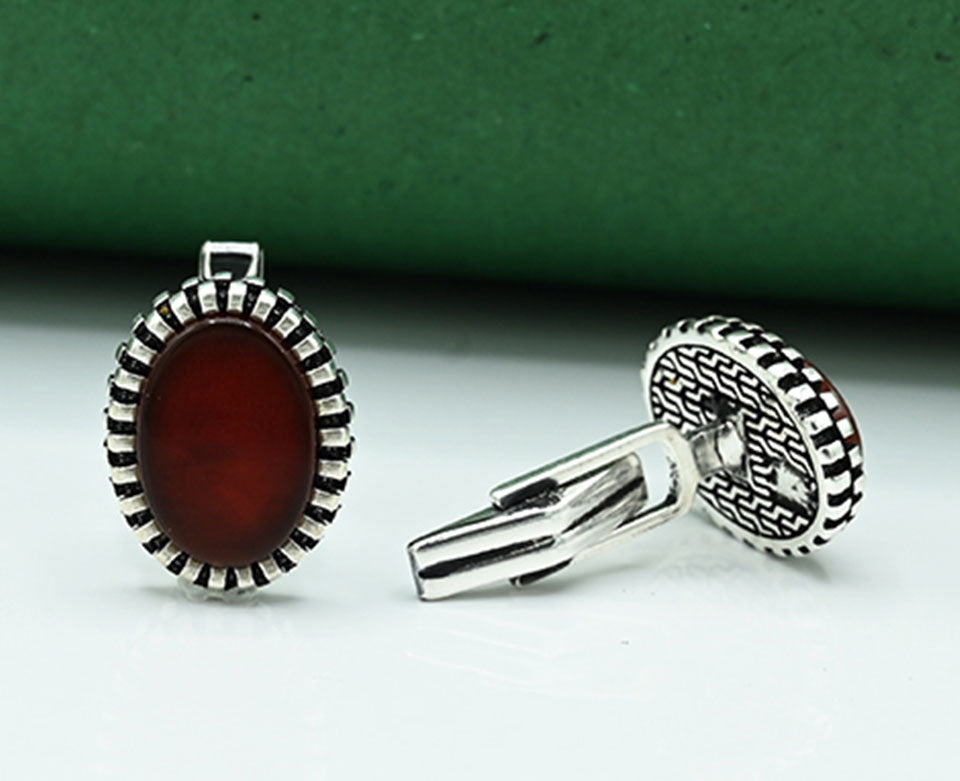 Carnelian Antique Oval Cufflinks