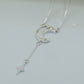 Ladies Moon Necklace Silver 925  Studded with Zirconia Stone