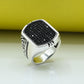 Men Double side Ring Silver 925 Studded with Pure Zarconia