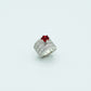Ladies ring Silver 925 ladies ring  Rhodium plated Studded with zircons and spinel ruby in the Centr