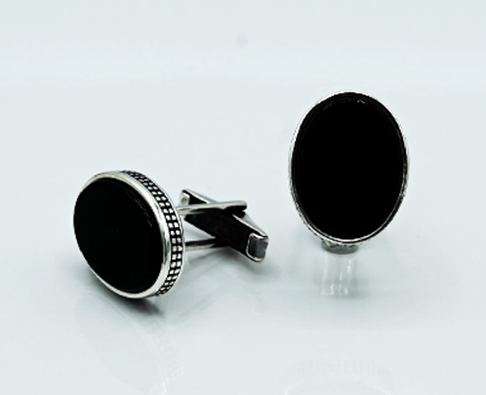 Polished Black Stone Cufflinks