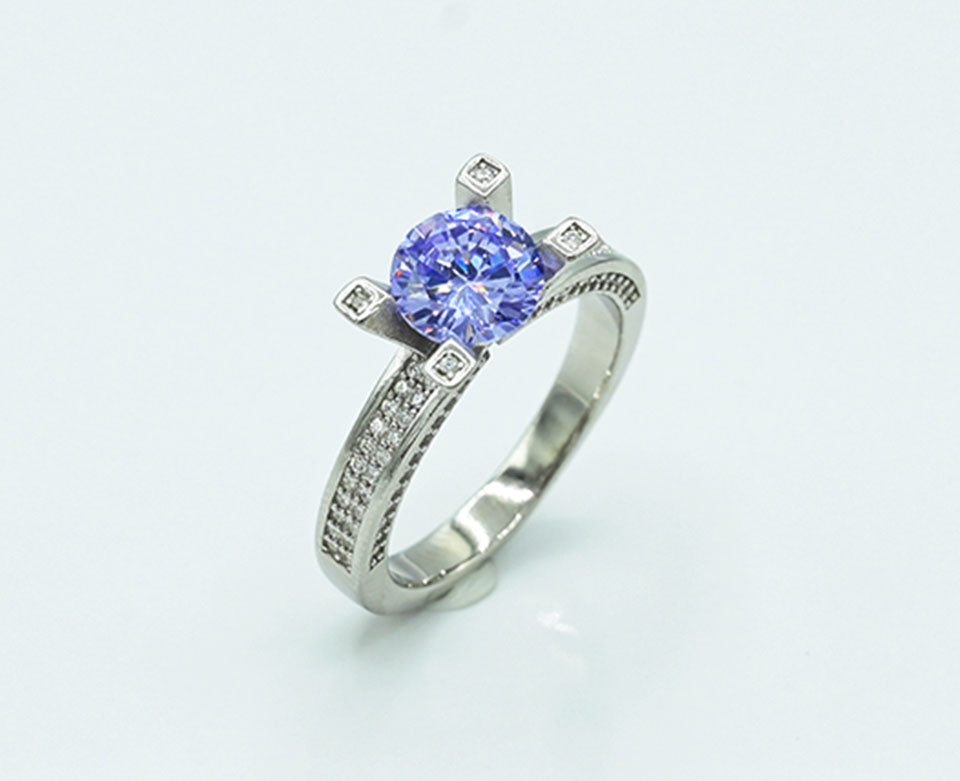 Aquamarine Elegant & Zircon Ring