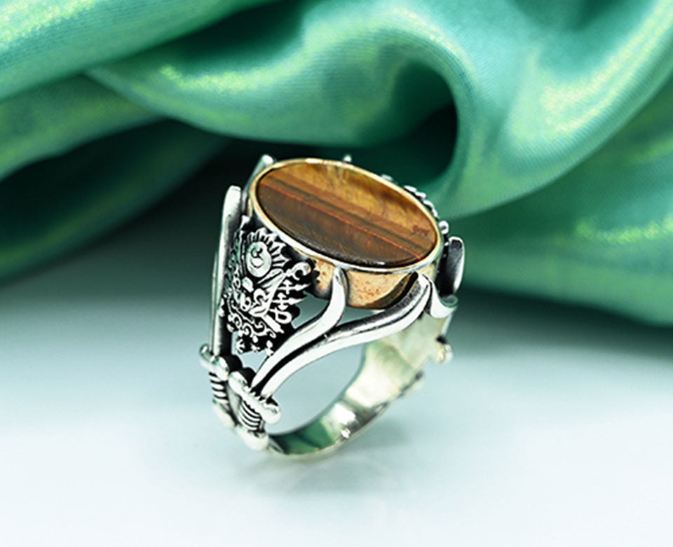 Oval Stone Turkish Gents Ring