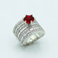 Spinel Ruby & Zircon Ring