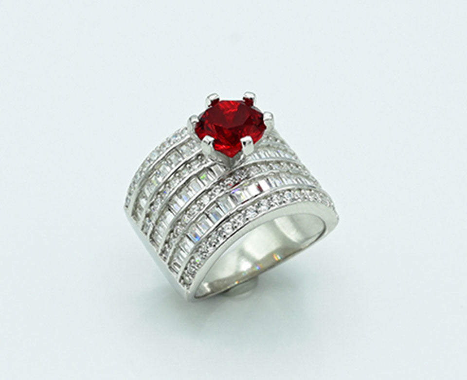 Spinel Ruby & Zircon Ring
