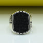 Men Double side Ring Silver 925 Studded with Pure Zarconia