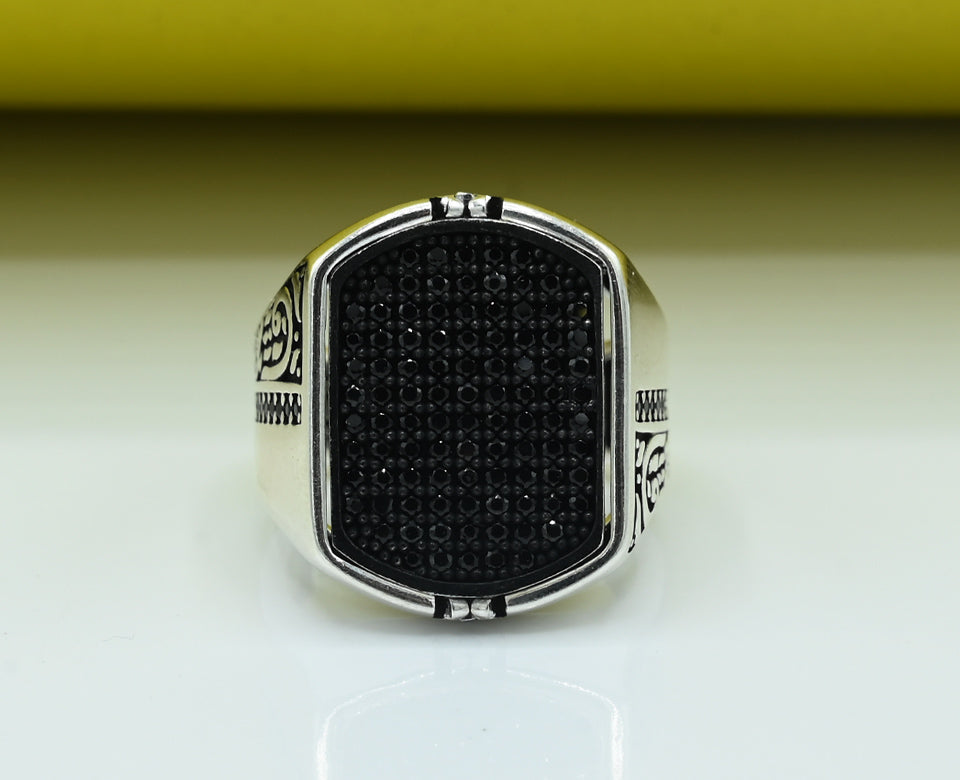 Men Double side Ring Silver 925 Studded with Pure Zarconia