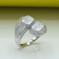 Gents Zulfiqar Ring  Silver 925  Studded With Fine quality Black Zirconia