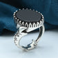 Gents ring Silver 925 Rhodium plated Studded with Black zirconia Stones
