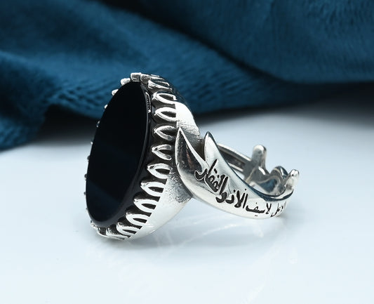 Gents ring Silver 925 Rhodium plated Studded with Black zirconia Stones