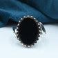 Gents ring Silver 925 Rhodium plated Studded with Black zirconia Stones
