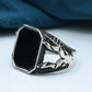 Gents ring Silver 925 Rhodium plated Studded with Black zirconia Stones
